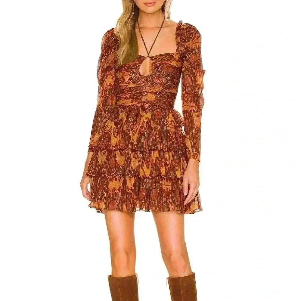 Ulla Johnson Naiya Dress in Ember - Tiered Mini Dress - Size 2 - NWT!